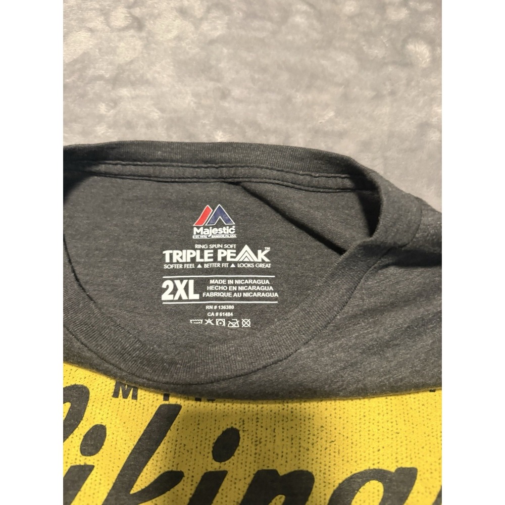 Majestic Shirt, Men's Size 2XL, Gray, NFL Minnesota Vikings tee Triple Peak - Picture 4 of 5